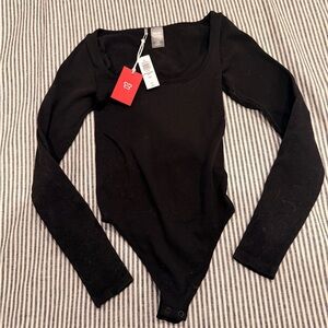 Sunday Best Black Scoop Neck Bodysuit